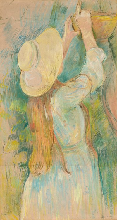 Jovem segurando uma cesta de Berthe Morisot