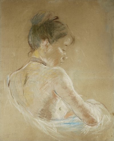 Rapariga Com Ombros Nus; Moça com ombros desencapados, 1885 de Berthe Morisot