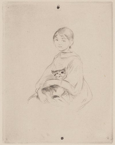 Jovem com gato (Julie Manet) de Berthe Morisot