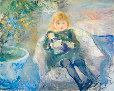 Menina com boneca, c. 1884 (óleo sobre tela) de Berthe Morisot