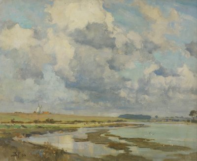 Nuvens sobre o Orwell (óleo sobre tela) de Bertram Priestman