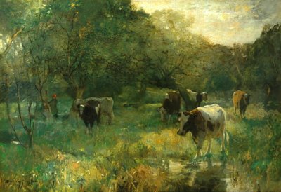 Pastagem do vale, prados do pântano de Bertram Priestman
