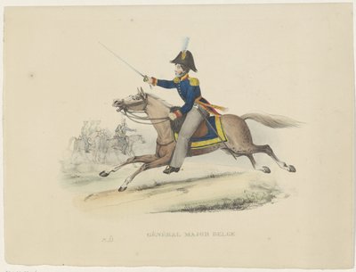 General belga major, 1830 Major General belga (título no objeto) Trajes belgas: antigos e modernos, militares, civis e religiosos, 1830 (título da série) de Bertrand
