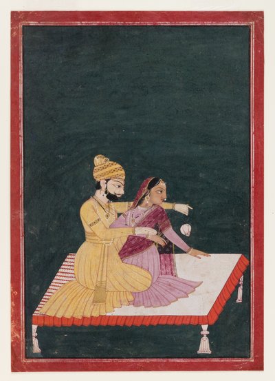 Harsha Hambira Kalyana Raga, antes de 1795 (wc e ouro sobre papel) de Bhagvan attr. to Bhagvan attr. to