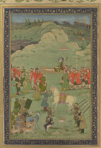 O Imperador Aurangzeb Carregado em um Palanquim, ca. 1705-20. de Bhavanidas