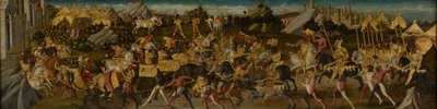 Scipio Africanus Derrubando Hannibal, c.1470 (tempera em tecido montado no painel) (ver também 488155) de Biagio di Antonio
