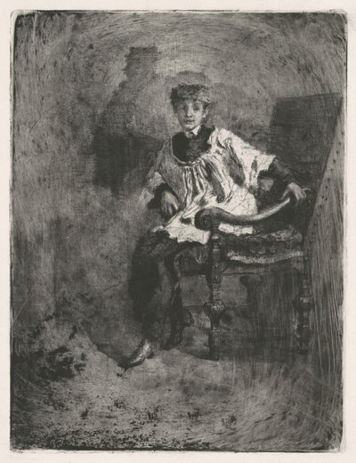 Acólito sentado, c. 1872. de Bianchi Mose