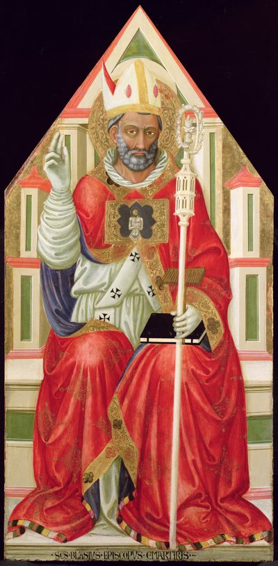 St Blaise (d.316) c.1445 (tempera no painel) de Bicci di Lorenzo