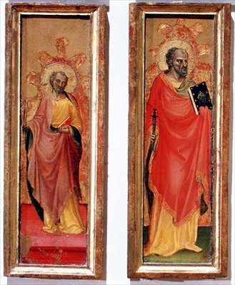 Dois Santos Apóstolos (tempera no painel) de Bicci di Lorenzo