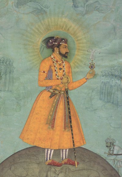 O imperador mogol Shah Jahan de pé sobre um globo terrestre (CBL In 07A.16) de Bichitr