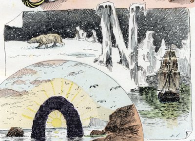 Carta N (Norte, Neve, Noite, Navio). 1908 (cromolitografia) de Bigot Valentin Bigot Valentin