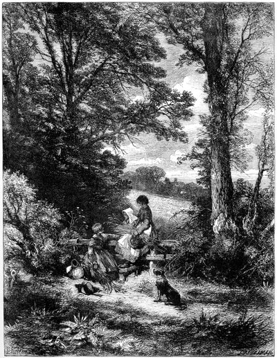Os Gleaners no Stile, c1930s. de Birket Foster