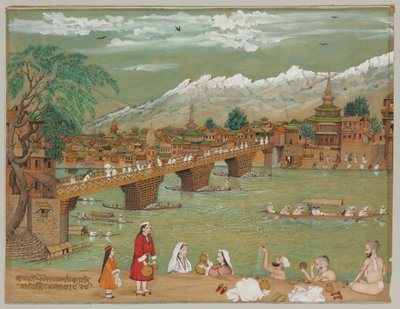 Uma vista de Srinagar, 1872 de Bishan Singh