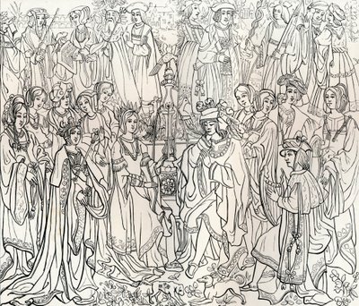 Casamento do rei Luís XII da França e Mary Tudor, século XVI, 1849. de Bisson and Cottard