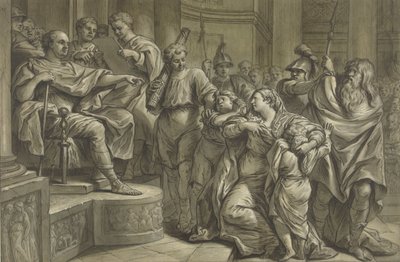 Eponina pede misericórdia a Vespasian para Sabinus de Blaise Nicolas Lesueur