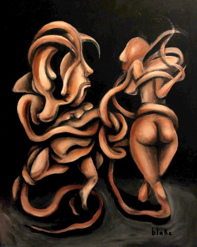 Adão e Eva, c.2020 (Acrílico sobre tela) de Blake Munch