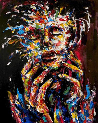Entre Um Riso e Uma Lágrima, c.2021 (Acrílico sobre tela) de Blake Munch
