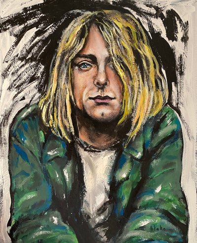Kurt Cobain, c.2020 (Acrílico sobre tela) de Blake Munch