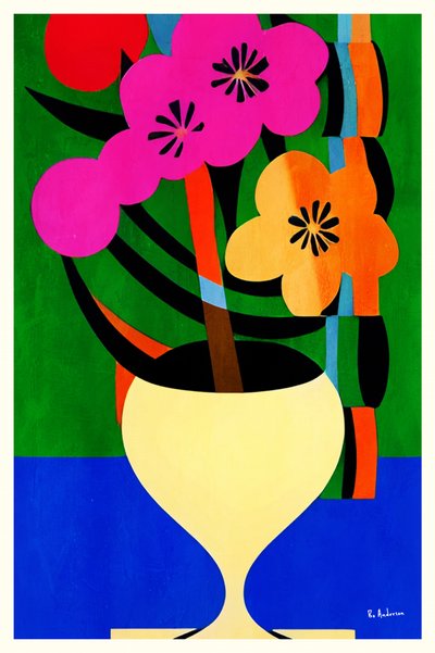 Abstração floral vibrante de Bo Anderson