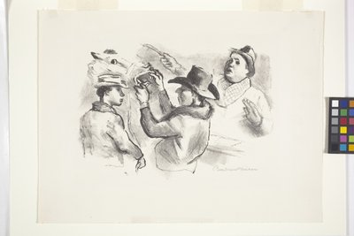 Leilão de cavalos (litografia) de Boardman Robinson