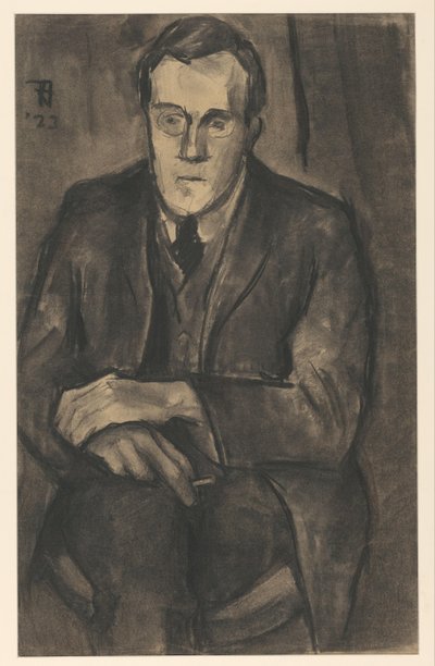 Retrato de J.W. Bijl, sentado com as mãos sobre os joelhos de Bob Hanf (signed by artist)