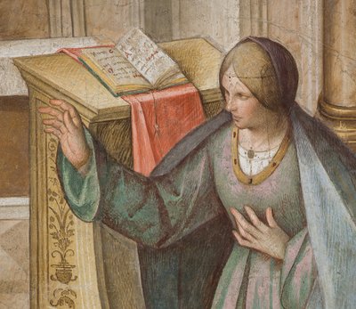 Nave Central, Terceiro Norte, Anunciação, Boccaccio Boccaccino 1516-17, Detalhe de Boccaccio Boccaccino