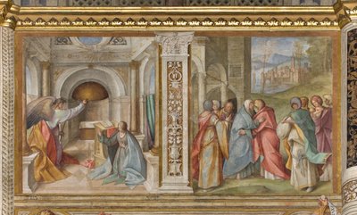 Nave Central, Terceiro Norte, Anunciação, Visitação, Boccaccio Boccaccino 1516-17 de Boccaccio Boccaccino