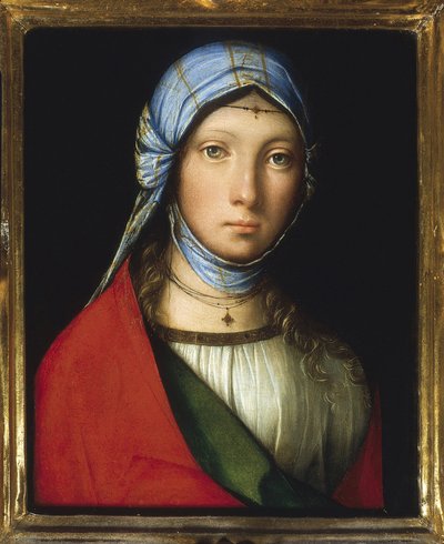 Gitane - Gypsy Girl - Boccaccino, Boccaccio (1468-1525) - c. 1505 - Óleo sobre madeira - 24x19 - Galleria degli Uffizi, Florença de Boccaccio Boccaccino