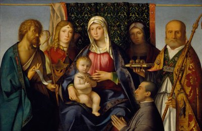 Virgem e Menino com Santos e um Doador, 1505-1515. de Boccaccio Boccaccino