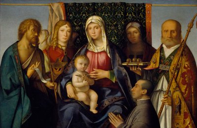 Virgem e Criança com Santos e Doador, 1505-1515 de Boccaccio Boccaccino