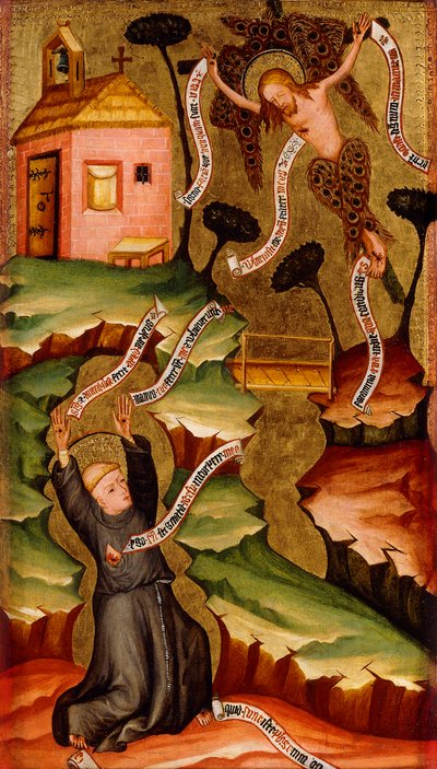 São Francisco recebendo os estigmas, c.1400 de Bohemian School