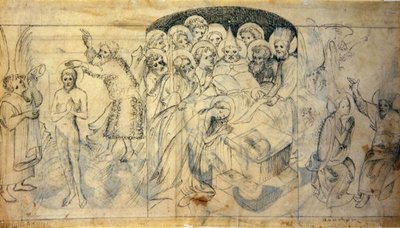 Cenas da Vida de Cristo e da Virgem, c.1400 (caneta e tinta sobre pergaminho) de Bohemian School