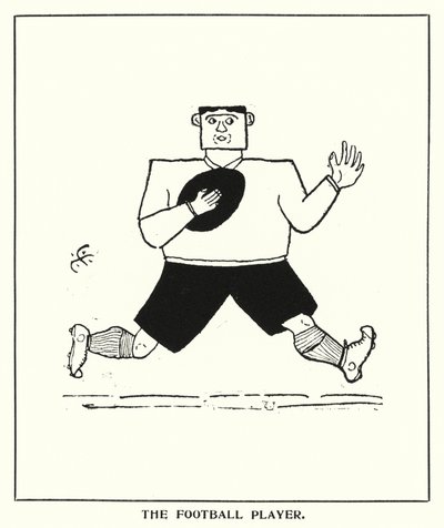 Oxford Quips: O Jogador de Futebol (litho) de Bohun Lynch