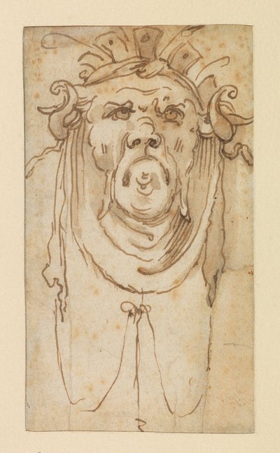 Máscara grotesca, século XVII de Bolognese School