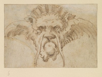 Máscara grotesca, século XVII de Bolognese School