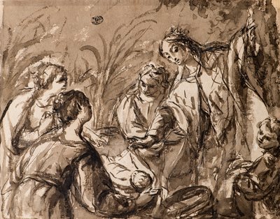 A Filha do Faraó Descobrindo o Menino Moisés, O Descobrimento de Moisés de Bolognese School