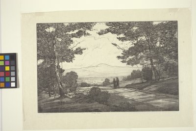 Montanhas Distantes (tinta sobre papel) de Bolton Coit Brown