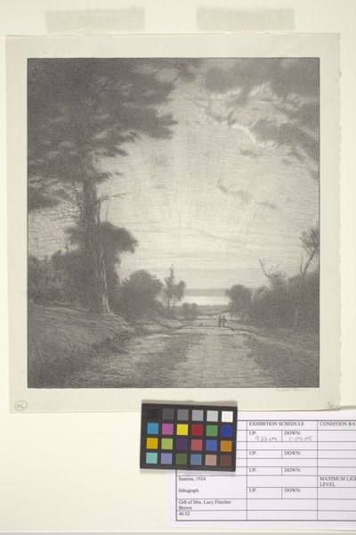 Nascer do sol (tinta sobre papel) de Bolton Coit Brown