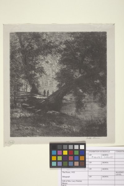 O piquenique (tinta sobre papel) de Bolton Coit Brown