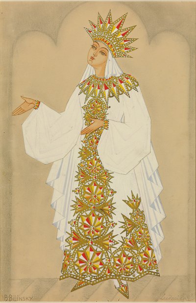 Desenho de figurino para Ludmila da ópera 
