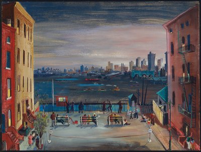 Brooklyn Heights, c.1935 (w - c e guache no papel) de Boris Dmitrievich Grigoriev