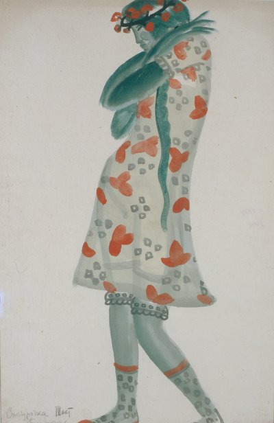 Figurino da ópera Snow Maiden de N. Rimsky-Korsakov, 1919 de Boris Dmitrievich Grigoriev