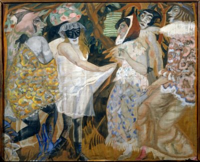 Mascarade (Masquerade) - Peinture de Boris Dmitrievich Grigoriev (1886-1939) de Boris Dmitrievich Grigoriev
