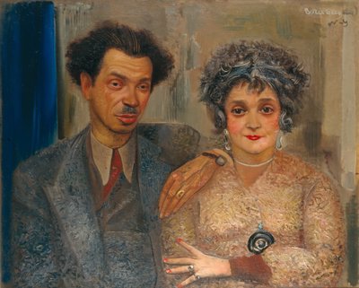 Retrato do artista Nikiolai Remizov 1887-1975 com sua esposa, Entre 1926 e 1933 de Boris Dmitrievich Grigoriev
