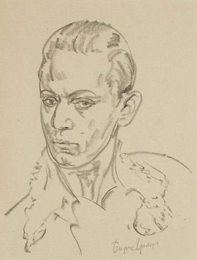 Retrato do bailarino e coreógrafo Sergey Lifar 1905-1986 de Boris Dmitrievich Grigoriev