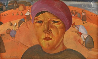 Camponesa Russa Da série Faces of Russia, 1923 de Boris Dmitrievich Grigoriev