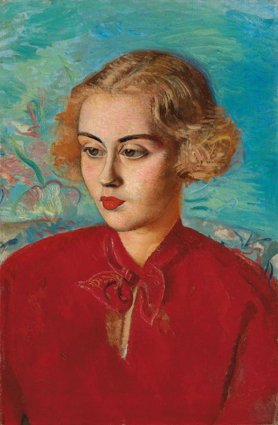 Mulher de vermelho de Boris Dmitrievich Grigoriev