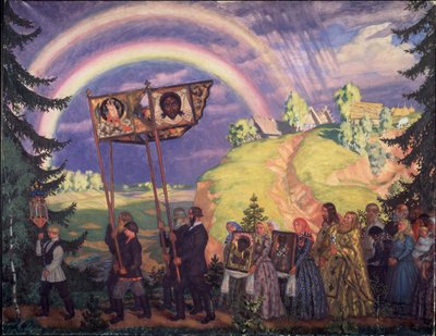 Procissão da Páscoa, 1915 de Boris Mikhailovich Kustodiev