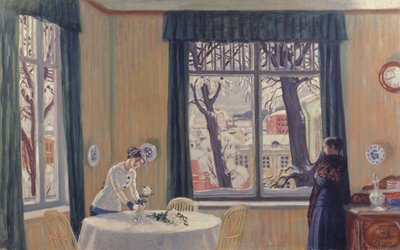 No quarto. Inverno de 1915 de Boris Mikhailovich Kustodiev