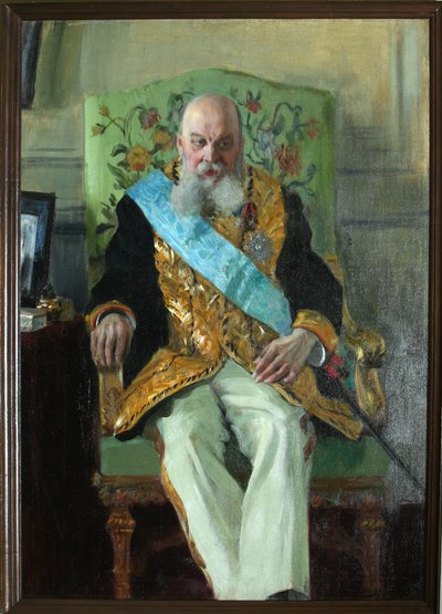 Retrato do conde Dmitri Martynovich Solski 1833-1910, 1908 de Boris Mikhailovich Kustodiev